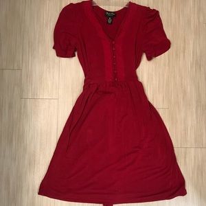 Red sleeved dress